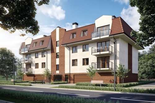 Projekt budynku wielorodzinnego L-6793, czterokondygnacyjny z garażem wielostanowiskowym, bez podpiwniczenia - kolorystyka wersja 2
