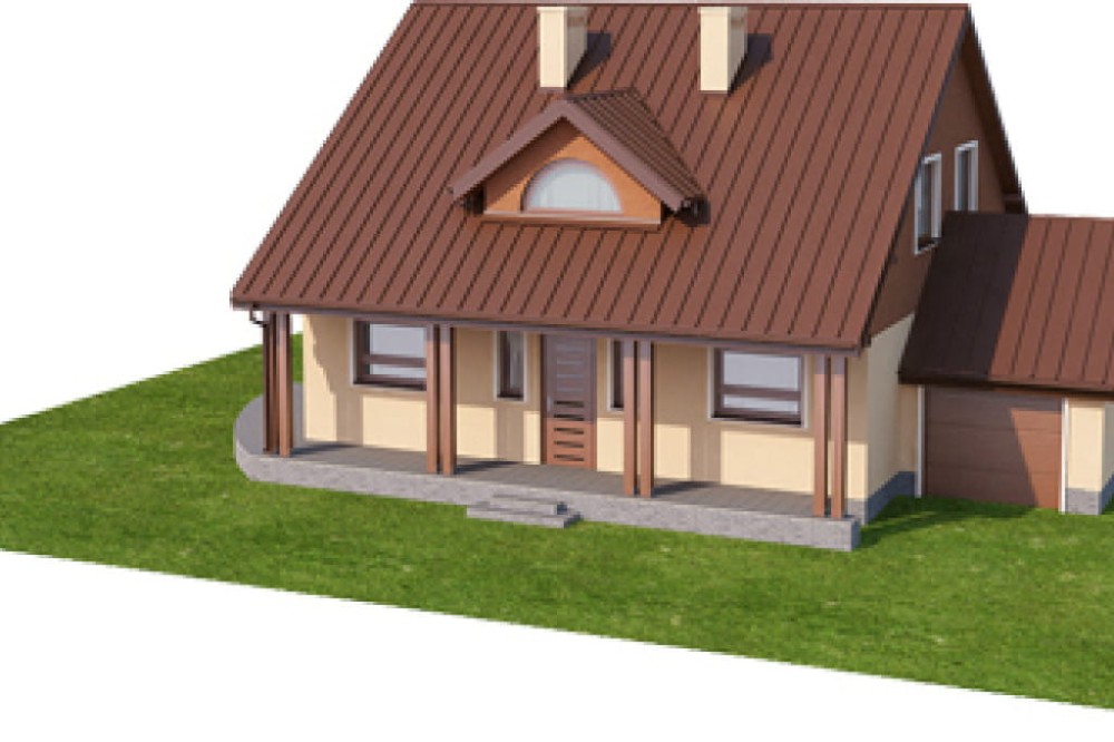 Projekt domu Marki 2 L-6388, jednorodzinny, z garażem, bez podpiwniczenia  -model