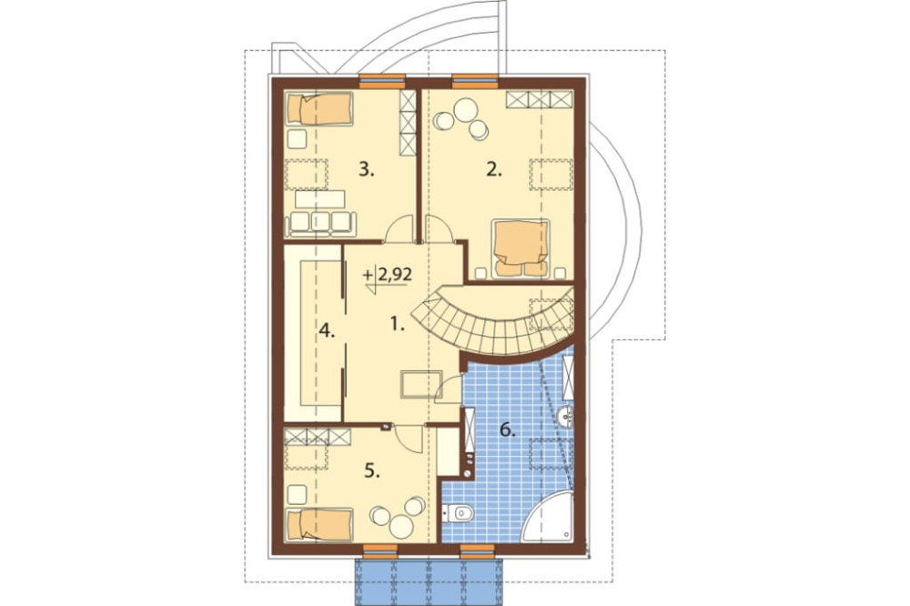 Projekt domu Aleksandrowo DM-6140, parterowy z poddaszem mieszkalnym, bez podpiwniczenia - rzut poddasza