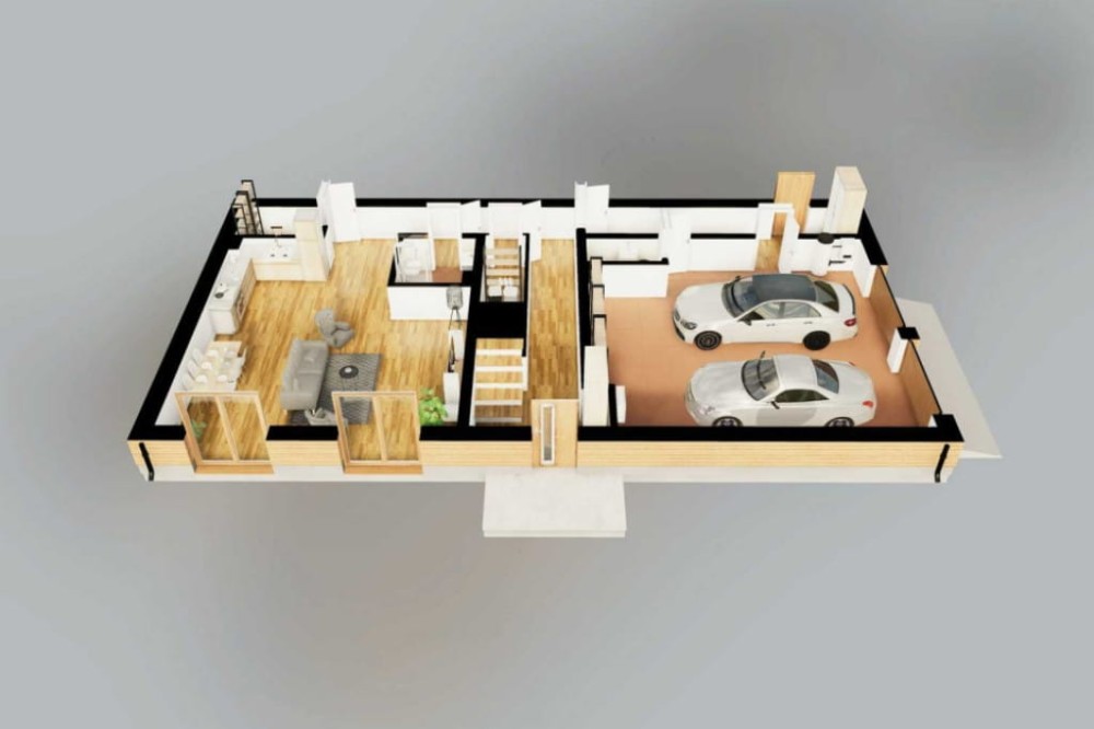 Projekt domu Reliani DM-6824, parterowy z poddaszem mieszkalnym, bez podpiwniczenia  - model