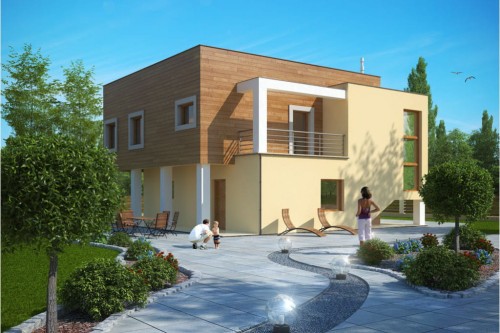 Projekt domu Lubietowo DM-6112, piętrowy, bez podpiwniczenia - kolorystyka wersja 1