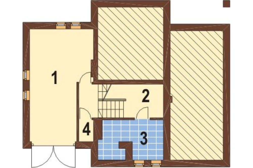 Projekt domu Sławczyn L-6226, parterowy z poddaszem mieszkalnym, częściowo podpiwniczony z garażem - rzut piwnicy