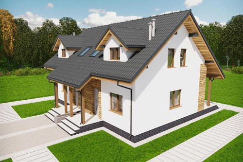 Projekt domu DM-6684 B - wykończenie elewacji