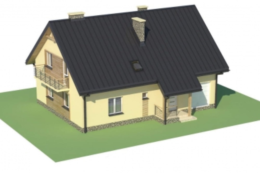 Projekt domu Szarejki L-5534, parterowy z poddaszem mieszkalnym, z garażem, bez podpiwniczenia -  model