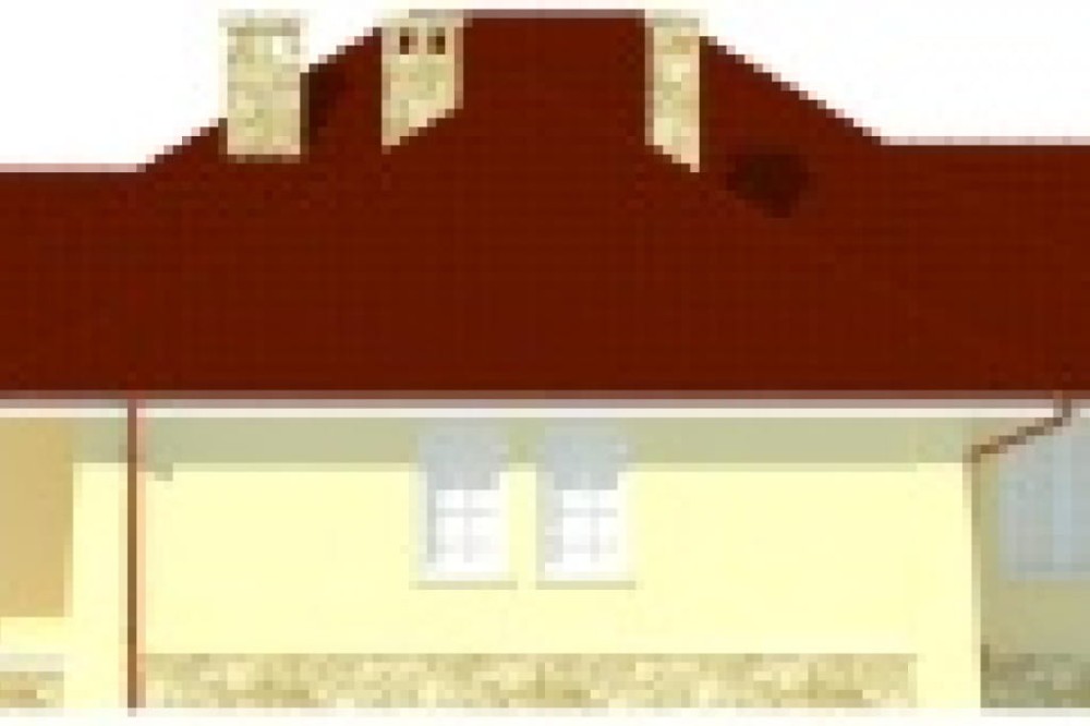 Projekt domu Kaliste 2 L-6406, parterowy, z garażem, bez podpiwniczenia - elewacja prawa