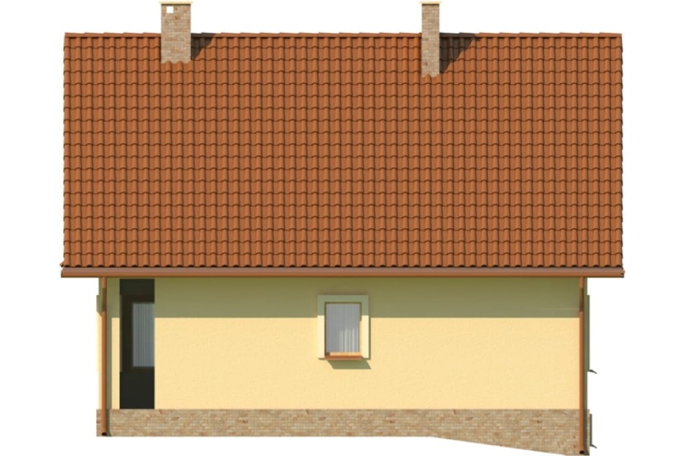 Projekt domu Przecieszyn L-6051, parterowy z poddaszem mieszkalnym, częściowo podpiwniczony - elewacja ogrodowa