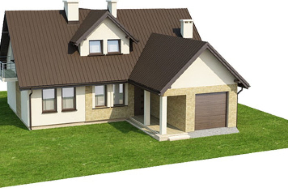 Projekt domu Skalmierz DM-6229, parterowy z poddaszem mieszkalnym, częściowo podpiwniczony z garażem - model