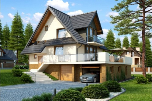 Projekt domu L-6031 -wykończenie elewacji