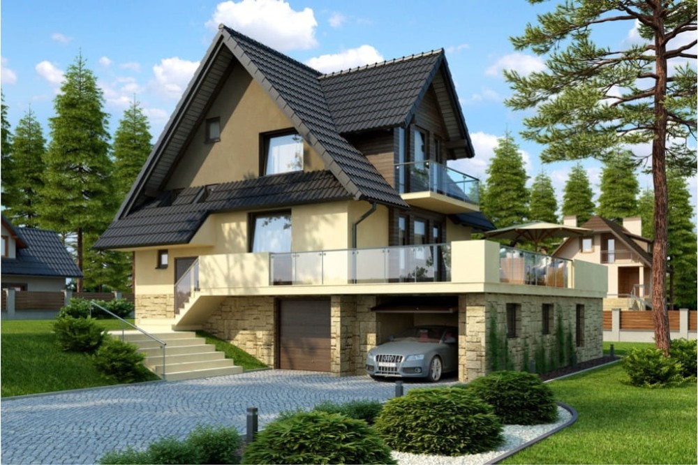 Projekt domu L-6031 -wykończenie elewacji