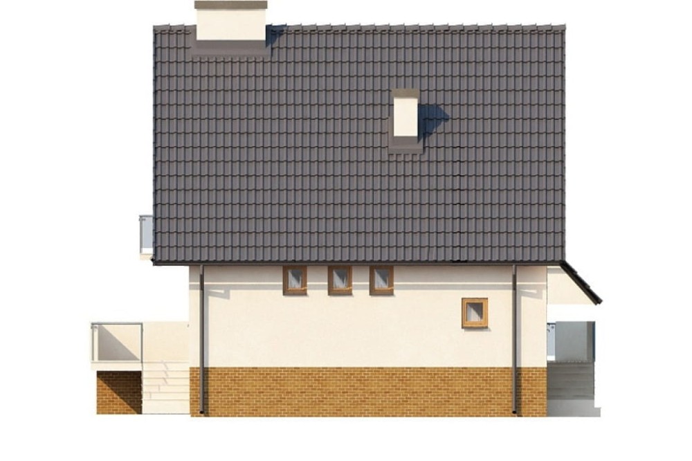 Projekt domu L-6031 - elewacja boczna