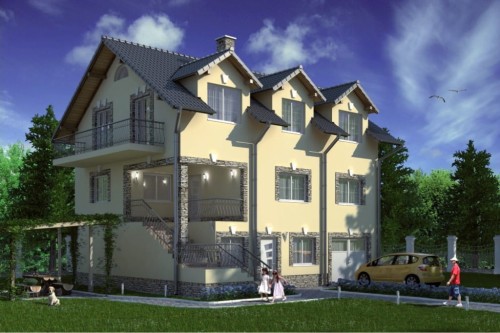 Projekt domu Szaflary 2 L-6485, piętrowy z garażem, z poddaszem mieszkalnym, niepodpiwniczony-kolorystyka wersja 1