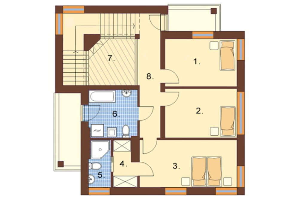 Projekt domu Teletyn L-6112, piętrowy, bez podpiwniczenia - rzut pierwszego piętra