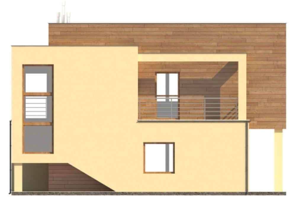 Projekt domu Teletyn L-6112, piętrowy, bez podpiwniczenia - elewacja lewa