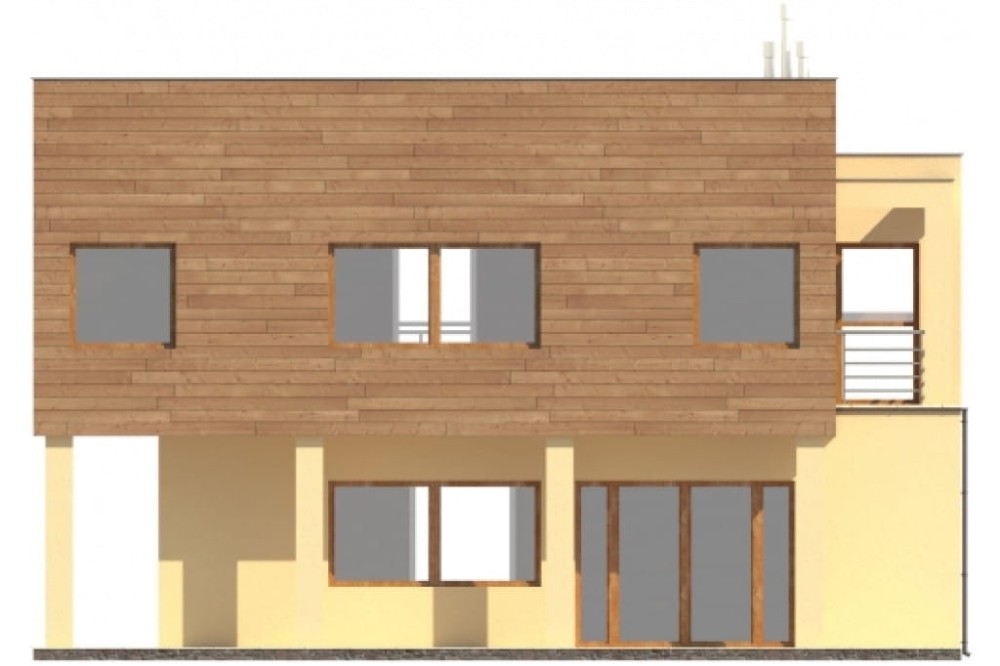 Projekt domu Teletyn L-6112, piętrowy, bez podpiwniczenia - elewacja prawa