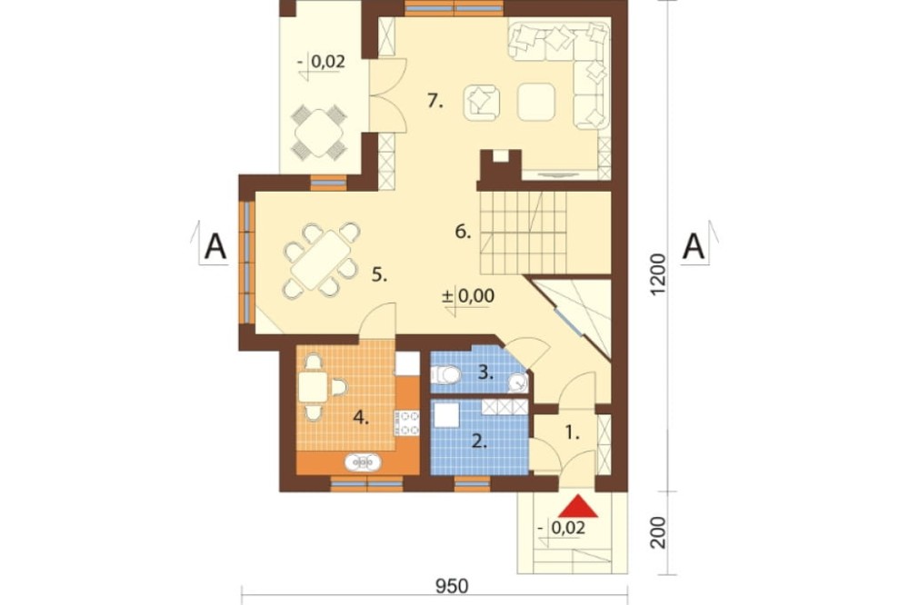 Projekt domu Namyślin N DM-6123 N, parterowy z poddaszem użytkowym, niepodpiwniczony - rzut parteru