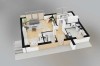 Projekt domu Vernum 2 L-6847, piętrowy, dwulokalowy, bez garażu, bez podpiwniczenia - rzut 3D parteru