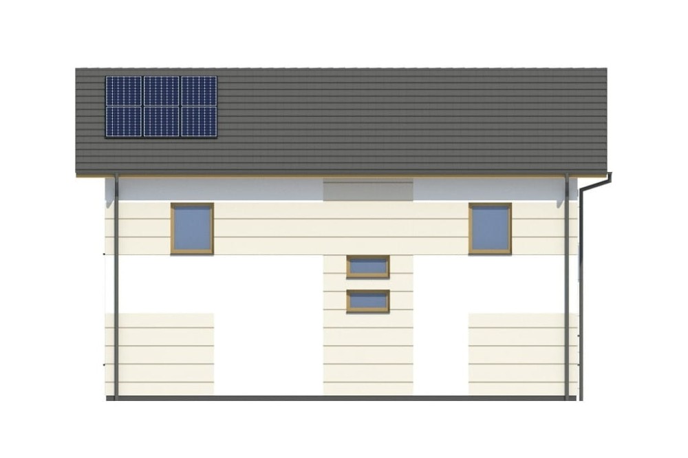 Projekt domu Histrium 2 L-6799,  jednorodzinny, dwulokalowy z dwoma kondygnacjami nadziemnymi - wizualizacja elewacji ogrodowej