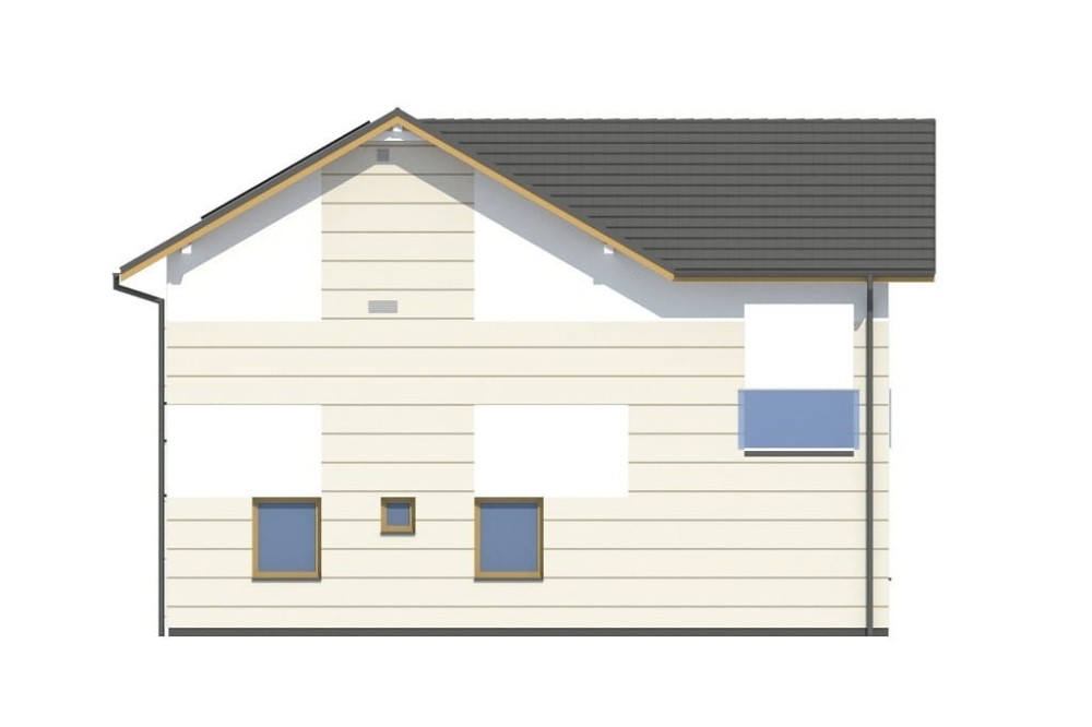 Projekt domu Histrium 2 L-6799,  jednorodzinny, dwulokalowy z dwoma kondygnacjami nadziemnymi - wizualizacja elewacji lewej