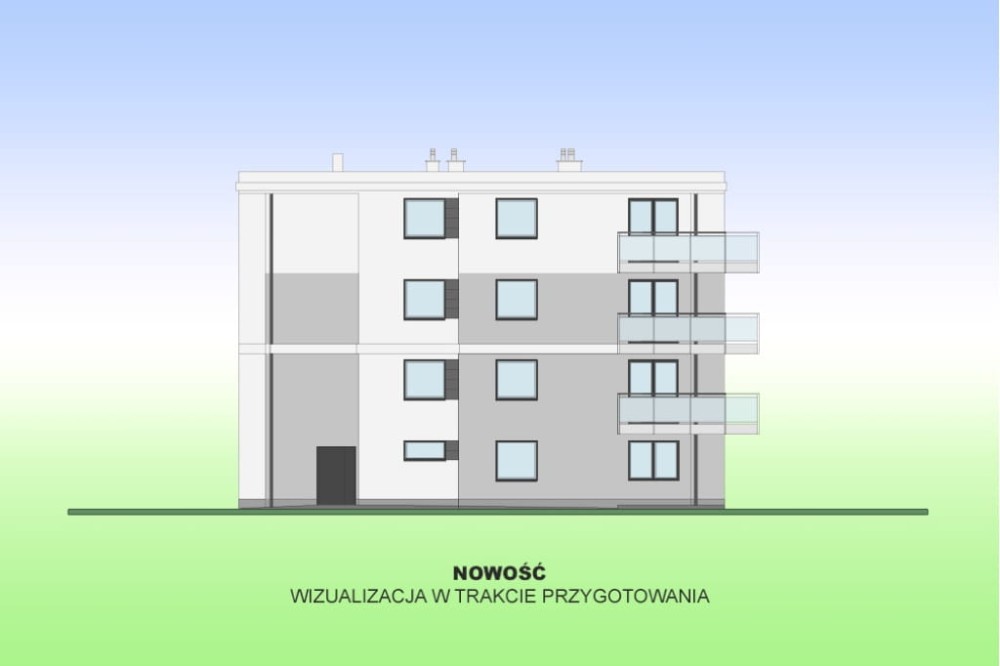 Projekt budynku wielorodzinnego DM-6891, piętrowy, bez podpiwniczenia, bez garażu - elewacja prawa