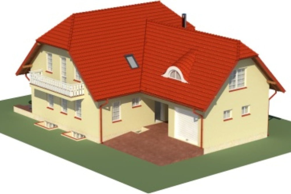 Projekt domu Podbiele DM-6482, parterowy z poddaszem mieszkalnym, podpiwniczony -model