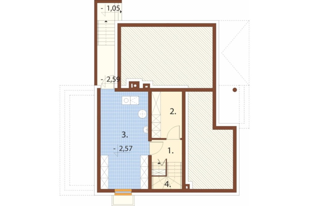 Projekt budynku DM-6889 - rzut piwnicy