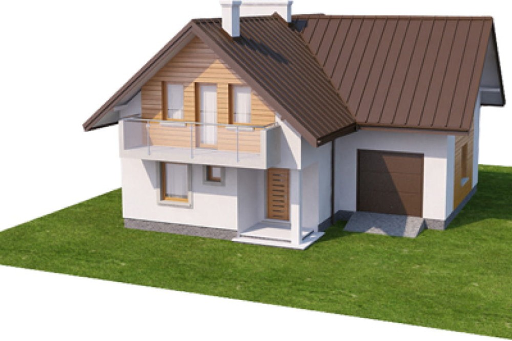 Projekt domu Rzezawa 2 L-6374, parterowy z poddaszem użytkowym, jednorodzinny, tradycyjny, z garażem  -model