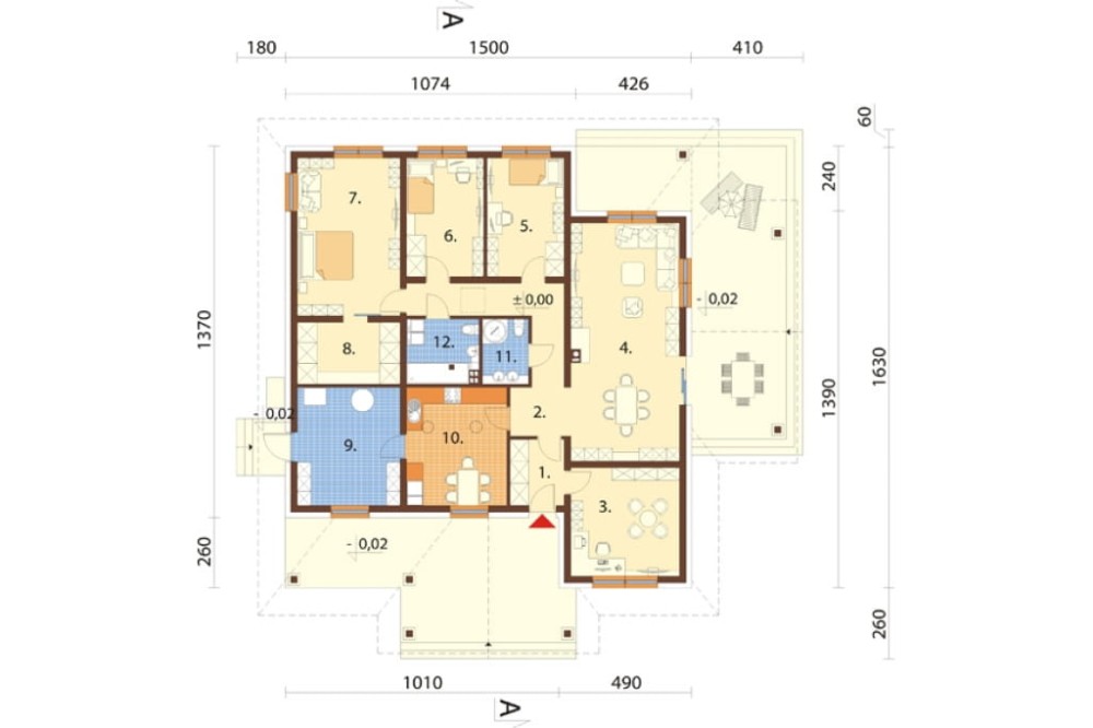 Projekt domu Traducta 2 L-6699, parterowy, bez garażu, bez podpiwniczenia - rzut parteru