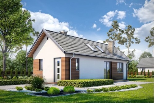 Projekt domu Vinium DM-6692, parterowy, jednorodzinny, nowoczesny, bez garażu, bez podpiwniczenia - wizualizacja elewacji