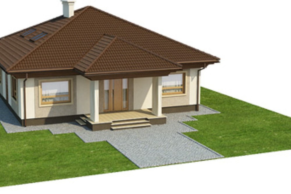Projekt domu Tuchów DM-6284, parterowy z użytkowym poddaszem, częściowo podpiwniczony, bez garażu - model