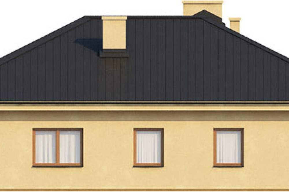 Projekt domu Darłowo DM-6330, parterowy z poddaszem niemieszkalnym, z garażem dwustanowiskowym, niepodpiwniczony - elewacja lewa