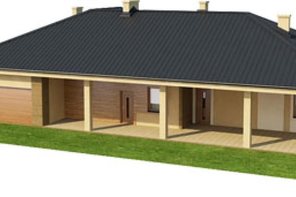 Projekt domu Darłowo DM-6330, parterowy z poddaszem niemieszkalnym, z garażem dwustanowiskowym, niepodpiwniczony - model