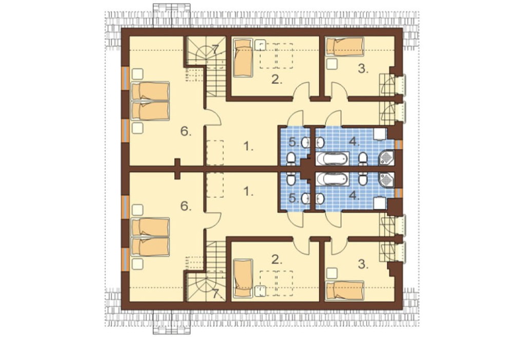 Projekt domu Stryków DM-6481, parterowy z poddaszem mieszkalnym, bez podpiwniczenia - rzut poddasza