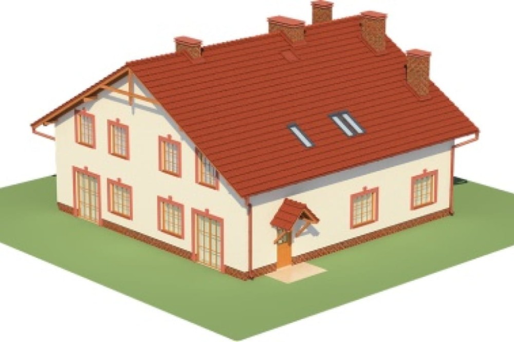 Projekt domu Stryków DM-6481, parterowy z poddaszem mieszkalnym, bez podpiwniczenia -model