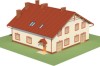 Projekt domu Stryków 2 L-6481, parterowy z poddaszem mieszkalnym, bez podpiwniczenia -model