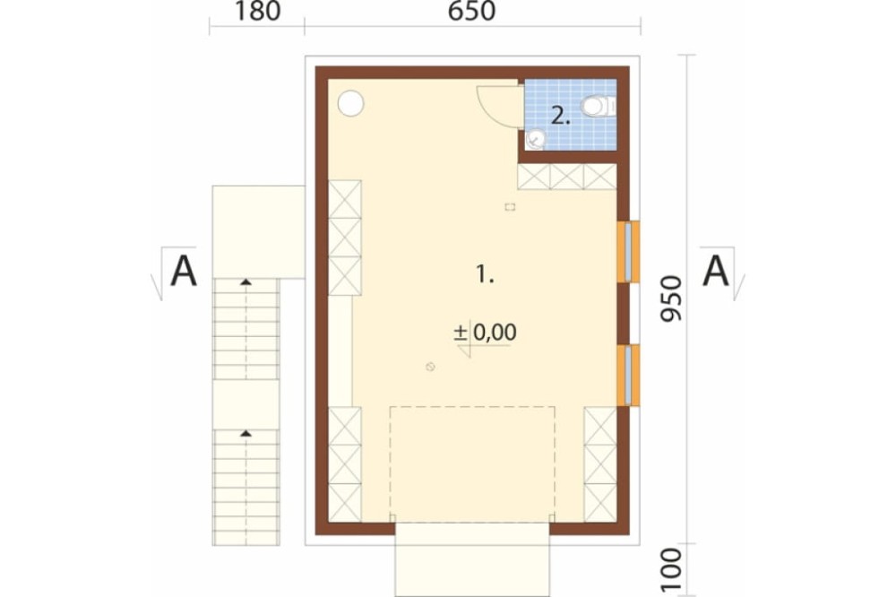 Projekt budynku gospodarczego ZG-59 B - rzut parteru