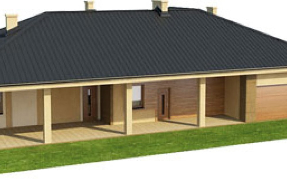 Projekt domu Darłowo 2 L-6330, parterowy z poddaszem niemieszkalnym, z garażem dwustanowiskowym, niepodpiwniczony - model