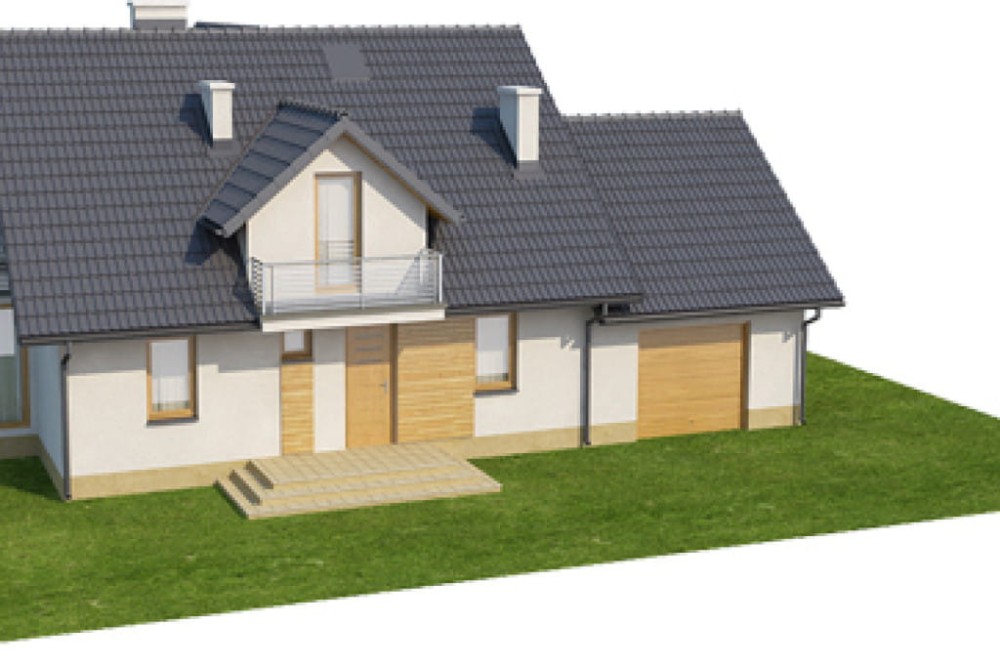 Projekt domu Stryszawa 2 L-6382, parterowy z poddaszem użytkowym, jednorodzinny, tradycyjny, z garażem  -model