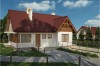 Projekt domu Rozwadów L-6241, parterowy z poddaszem mieszkalnym, częściowo podpiwniczony z garażem - kolorystyka wersja 2