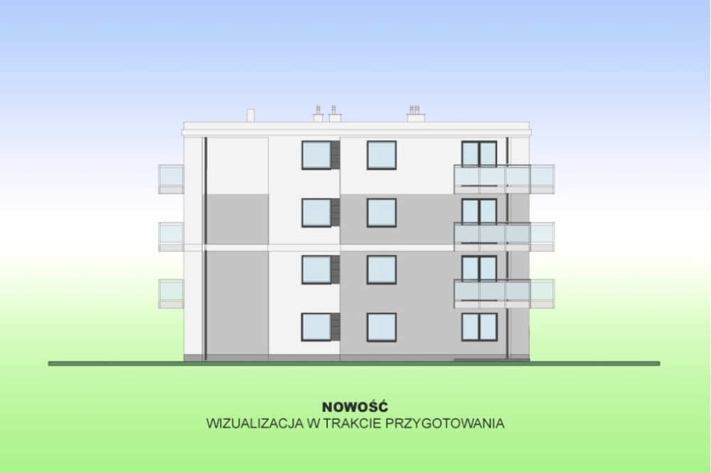 Projekt budynku wielorodzinnego L-6891, piętrowy, bez podpiwniczenia, bez garażu - elewacja prawa