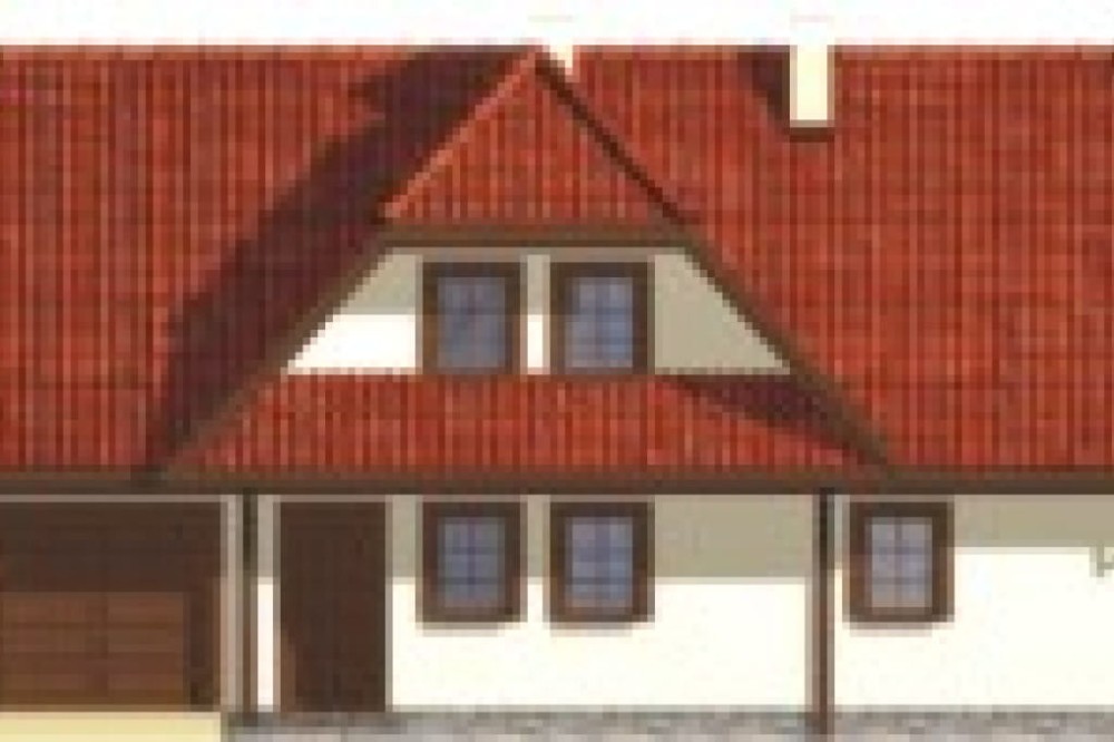 Projekt domu Ksawerów L-6235, parterowy z poddaszem mieszkalnym, częściowo podpiwniczony z garażem - elewacja frontowa