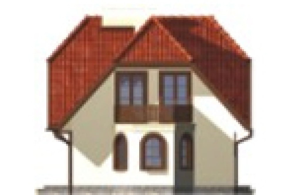 Projekt domu Ksawerów L-6235, parterowy z poddaszem mieszkalnym, częściowo podpiwniczony z garażem - elewacja prawa