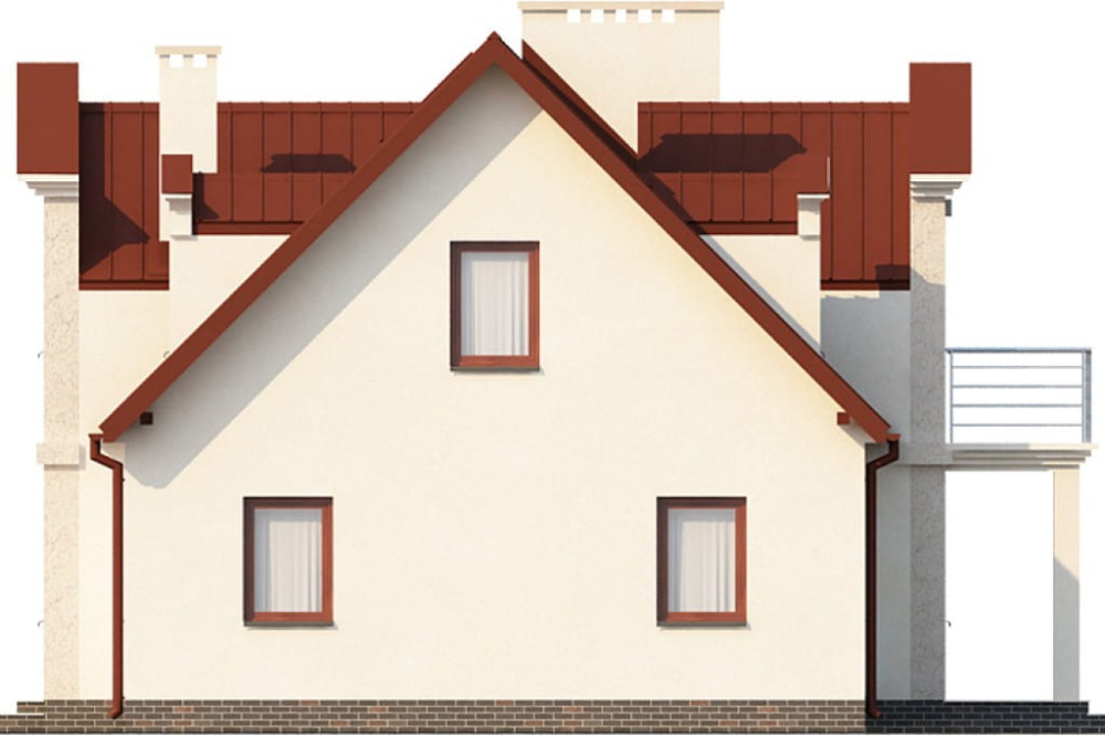 Projekt domu Brulinów L-6288, parterowy z użytkowym poddaszem, z garażem jednostanowiskowym, bez podpiwniczenia - elewacja lewa