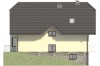 Projekt domu Skawa DM-6029, parterowy z poddaszem mieszkalnym, z częściowym podpiwniczeniem - elewacja ogrodowa