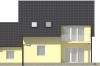 Projekt domu Marcelin DM-6016, parterowy z poddaszem mieszkalnym, z garażem, bez podpiwniczenia - elewacja ogrodowa