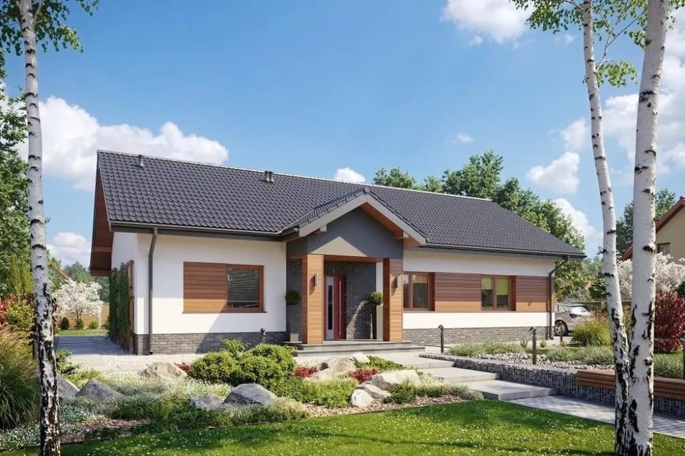 Projekt domu L-6657 - wykończenie elewacji