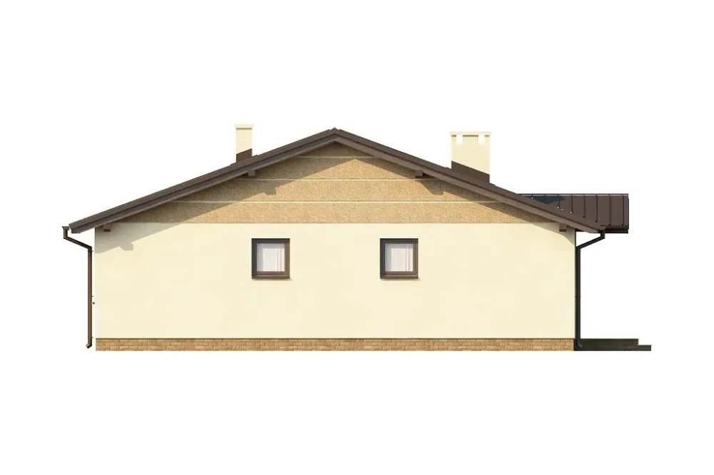 Projekt domu Branewka 2  L-6308, parterowy bez podpiwniczenia i bez garażu-elewacja prawa