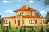 Projekt domu Wieniawa 2 L-6321,  parterowy z poddaszem mieszkalnym, częściowo podpiwniczony - kolorystyka wersja 3