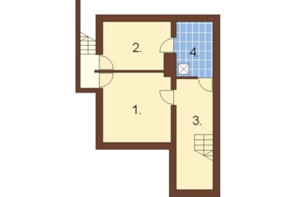 Projekt domu Radlice L-6177, parterowy z poddaszem mieszkalnym, częściowo podpiwniczony, z garażem z wydzieloną częścią gospodarczą - rzut piwnicy