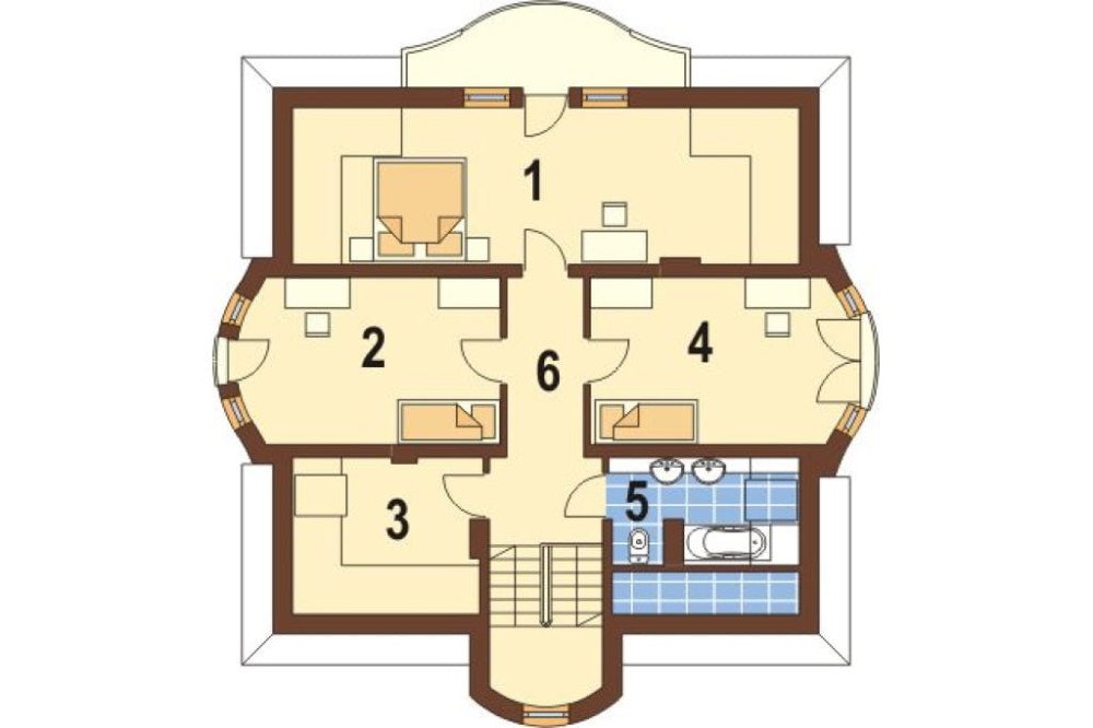 Projekt domu Biebrowo DM-6222, parterowy z poddaszem mieszkalnym, bez podpiwniczenia - rzut poddasza