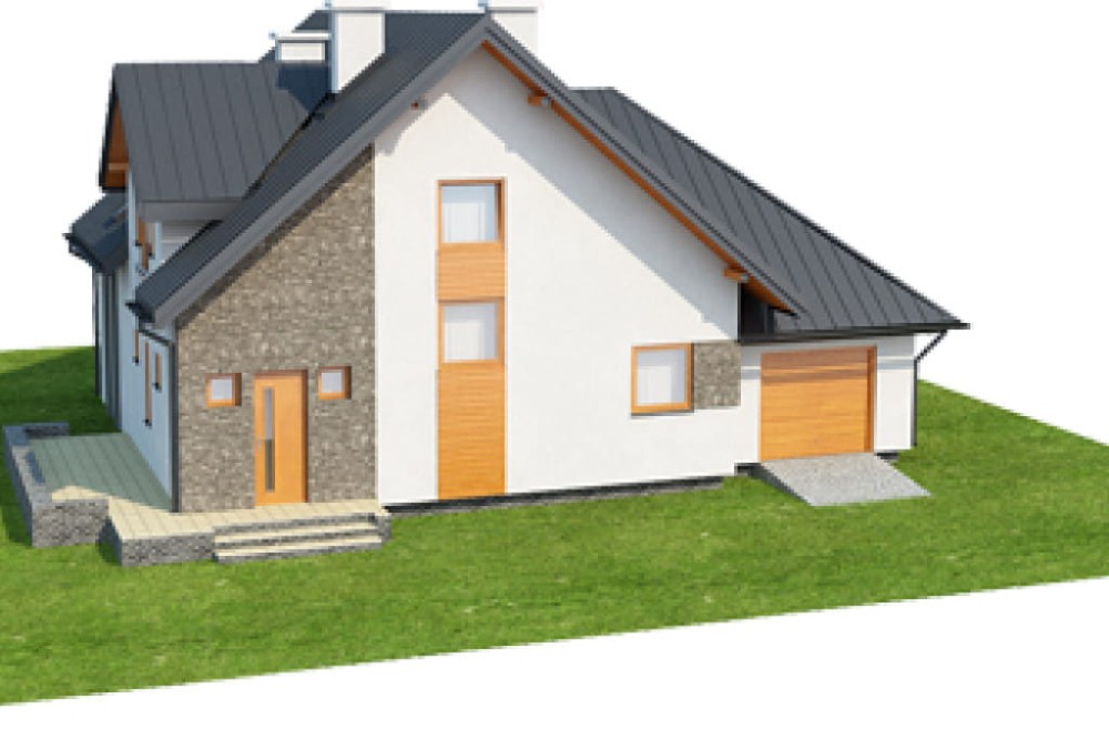 Projekt domu Siczyny DM-6381, parterowy z poddaszem mieszkalnym, bez podpiwniczenia, z garażem  -model